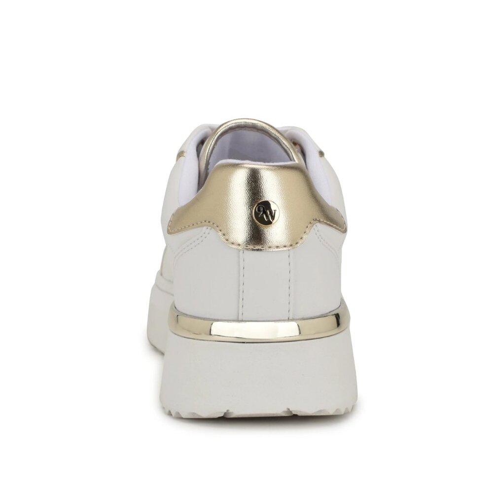Nine West White/Gold Sneakers - Picture 6 of 7